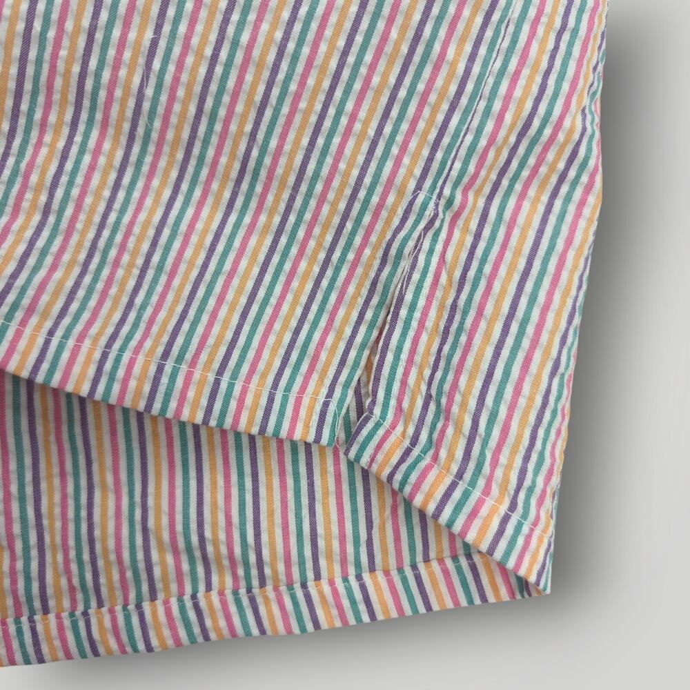 VTG Boca Bay Seersucker Vacation Shirt Women's S Multicolor Striped Button Up - Picture 8 of 15